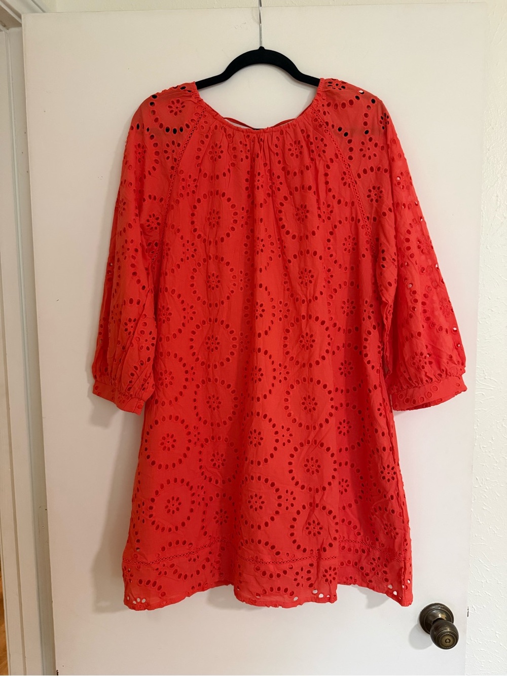 Avara Coral Eyelet Dress